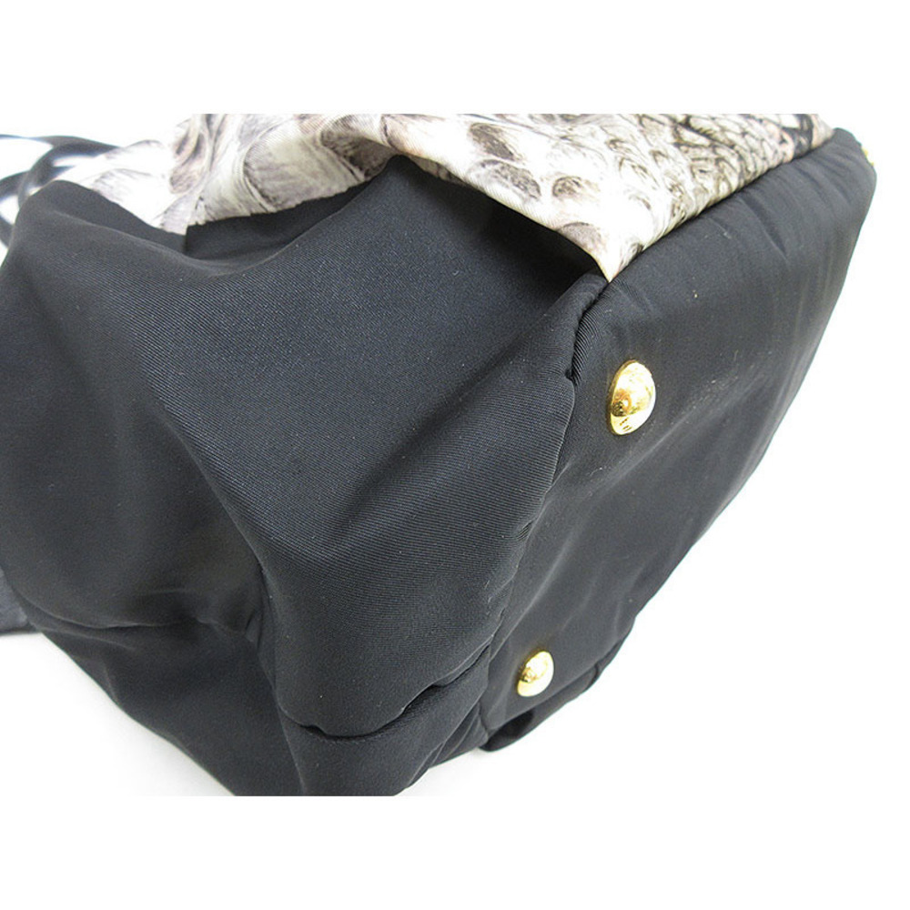 Prada Python Print Shoulder Bag Nylon Black - image 7